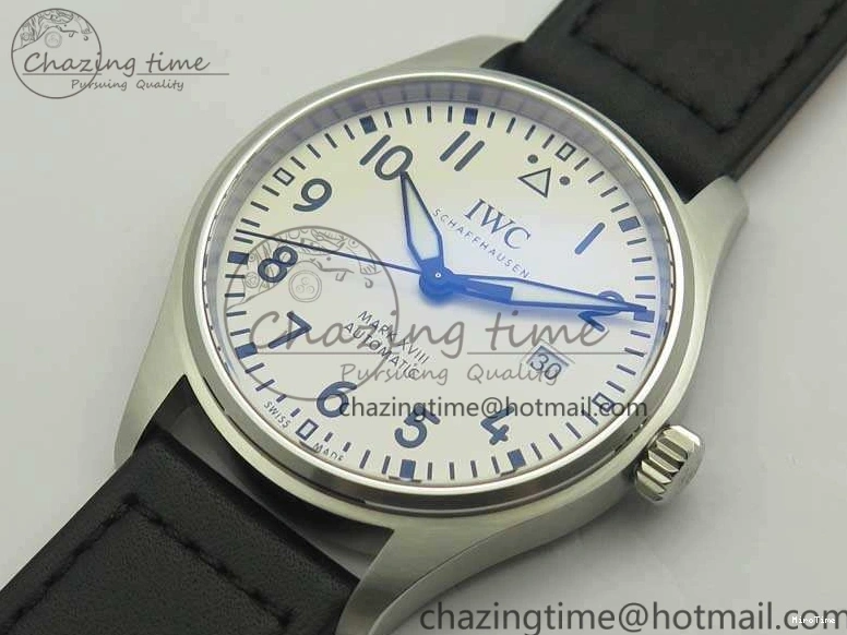 MIROTIME 0328 Efficient Mark XVIII Le Petit Prince IW327001 SS MKS 1:1 Best Edition White Dial On Leather Strap MIYOTA9015 V 7220